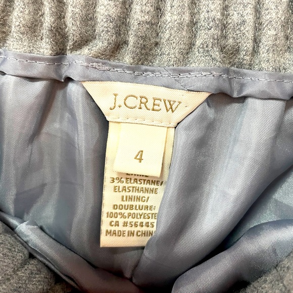 J Crew Gray Paper Bag Elastic Waistband Wool Mini Skirt, Pockets, Sz 4 - Picture 4 of 5